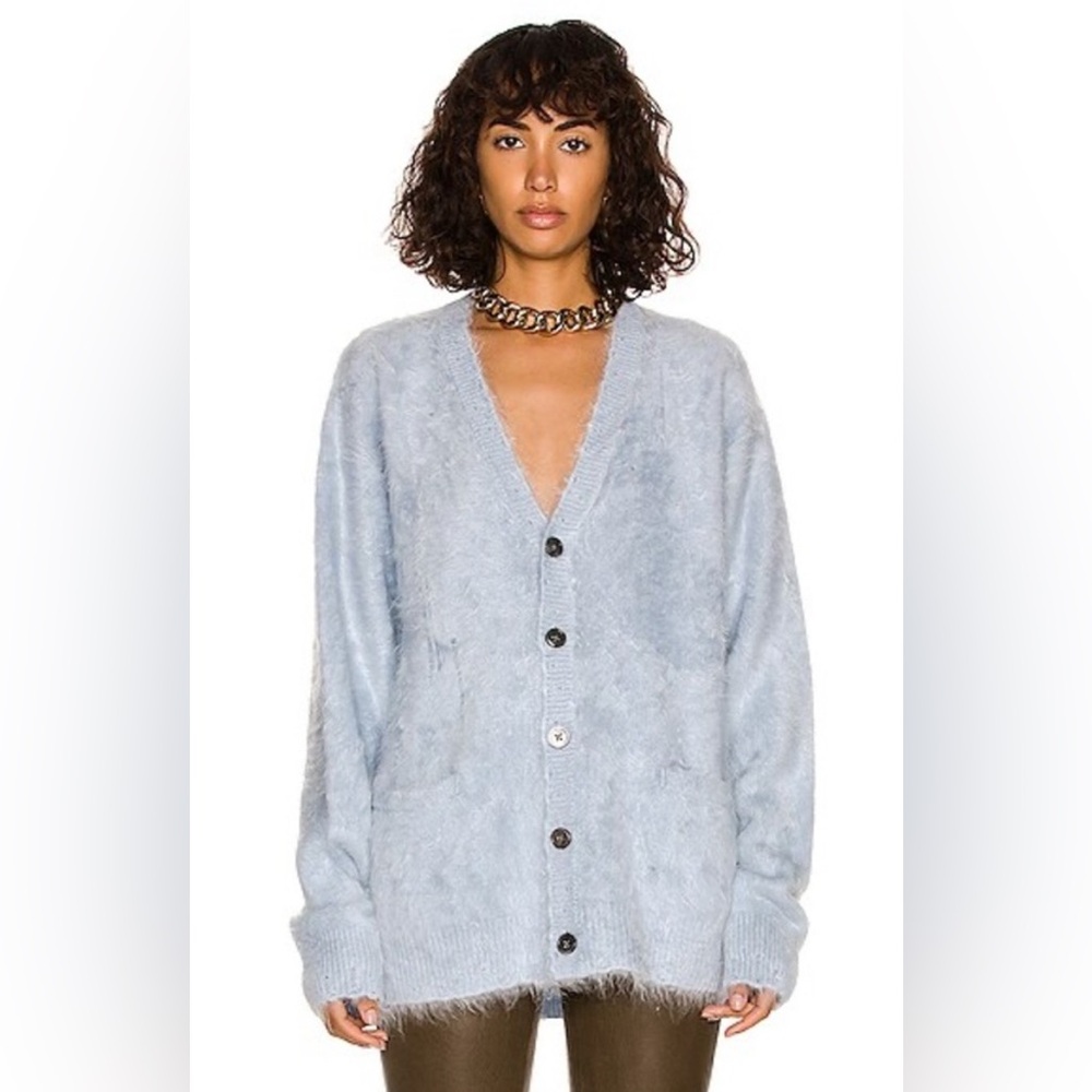 R13 Japanese Brushed Cashmere Cardigan - Light Blue. Size medium - Picture 7 of 14